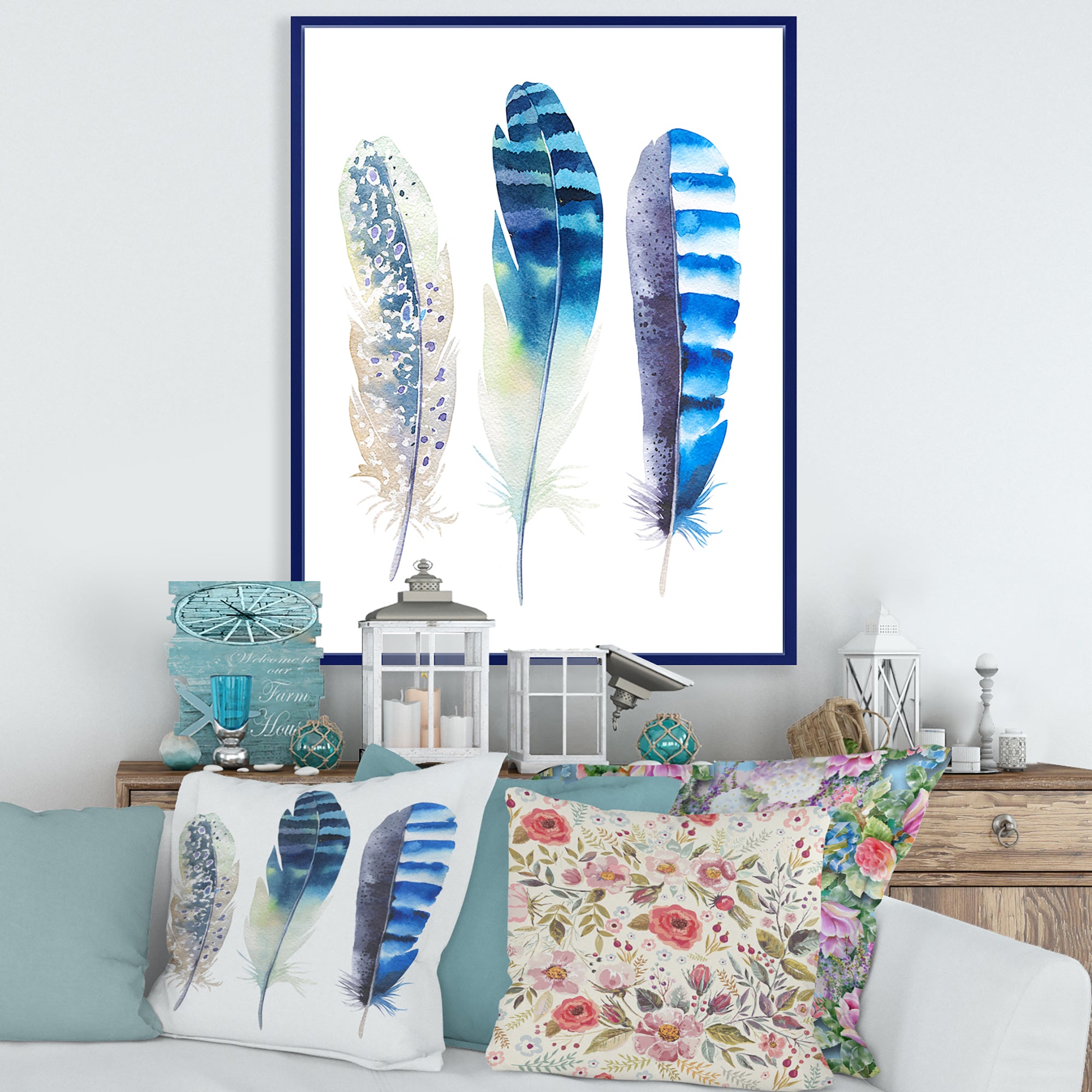 Colourful Boho Feathers I