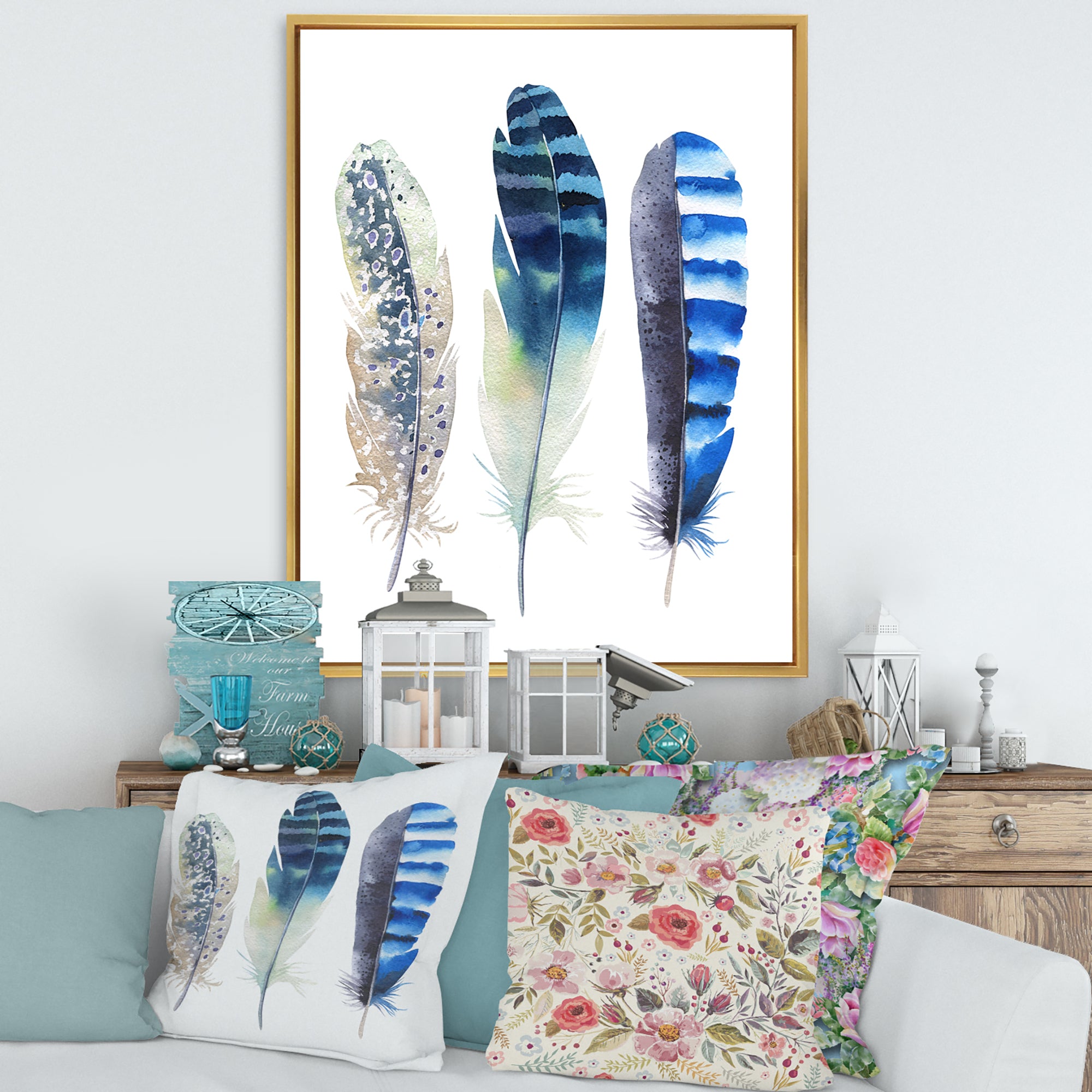 Colourful Boho Feathers I