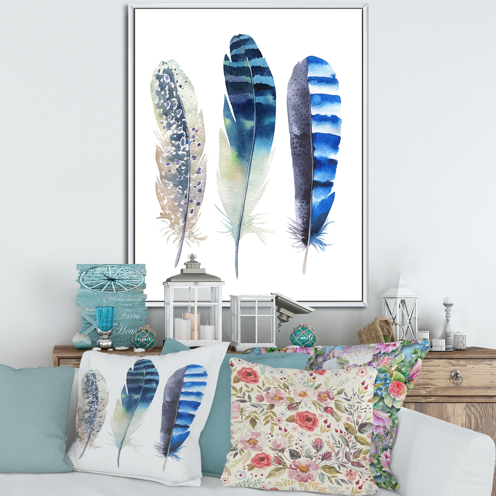 Colourful Boho Feathers I