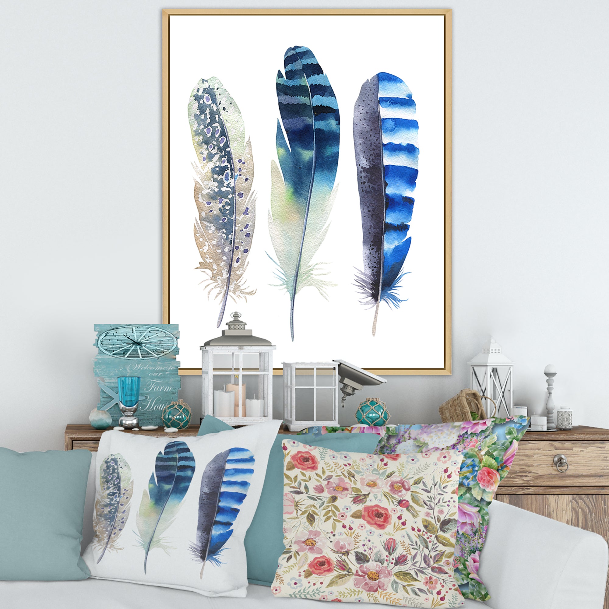 Colourful Boho Feathers I