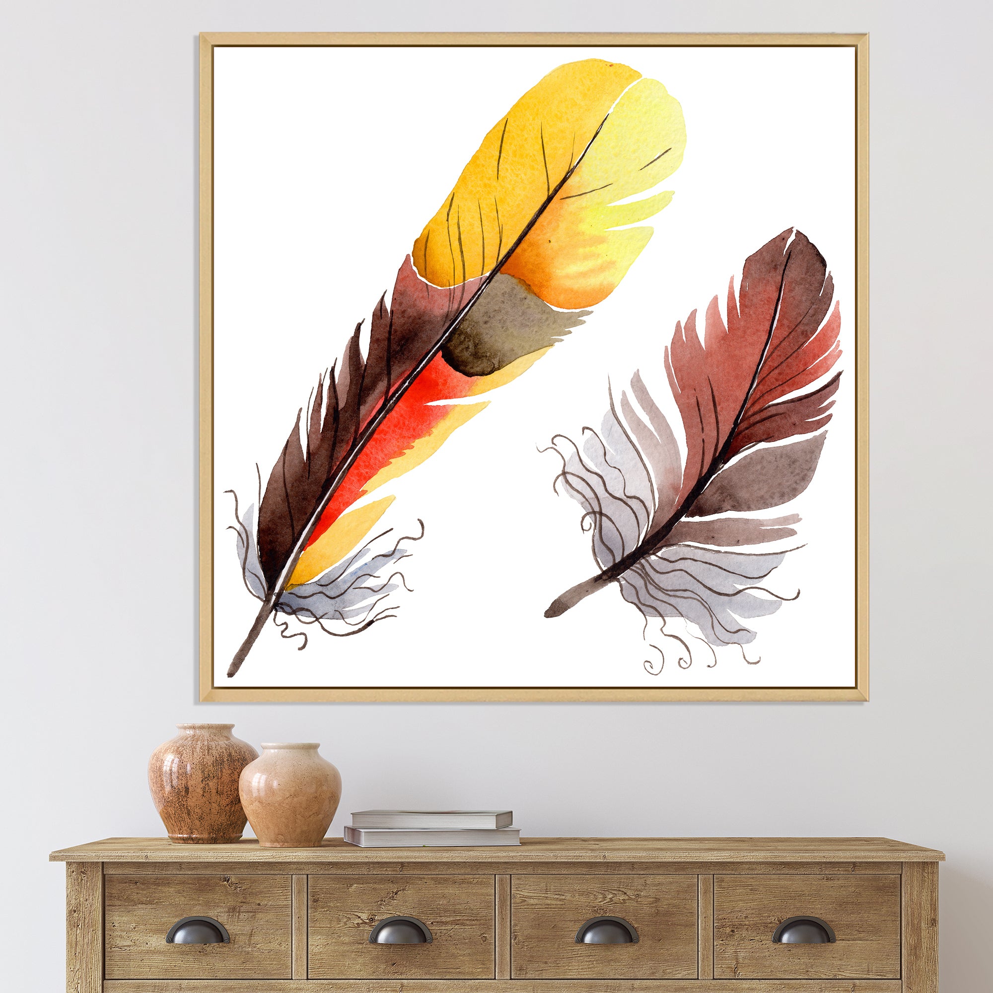 Colourful Boho Feathers IV