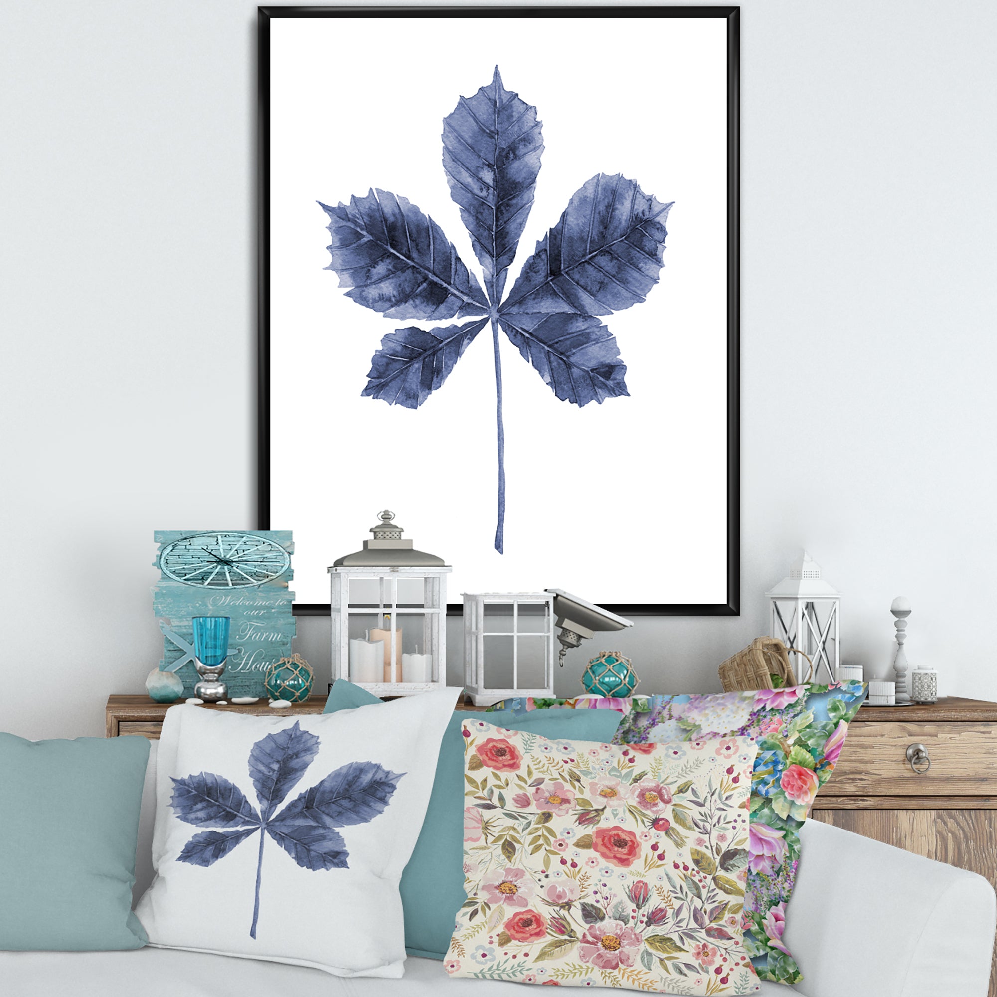 Navy Blue Chestnut Leaf