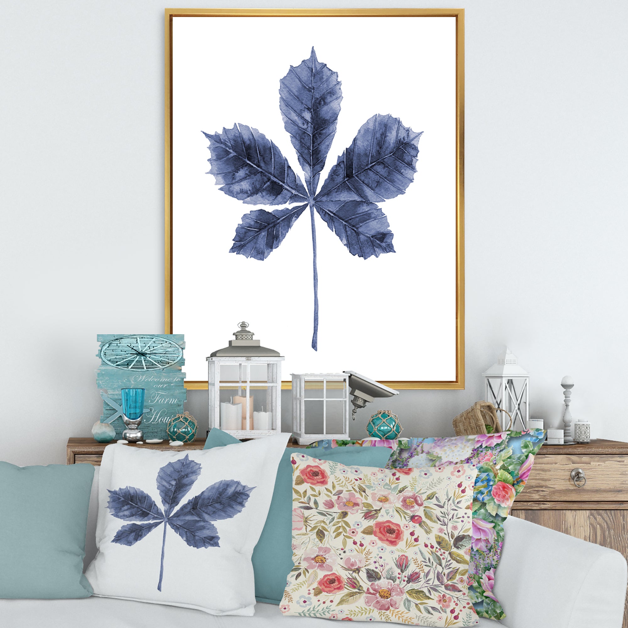 Navy Blue Chestnut Leaf