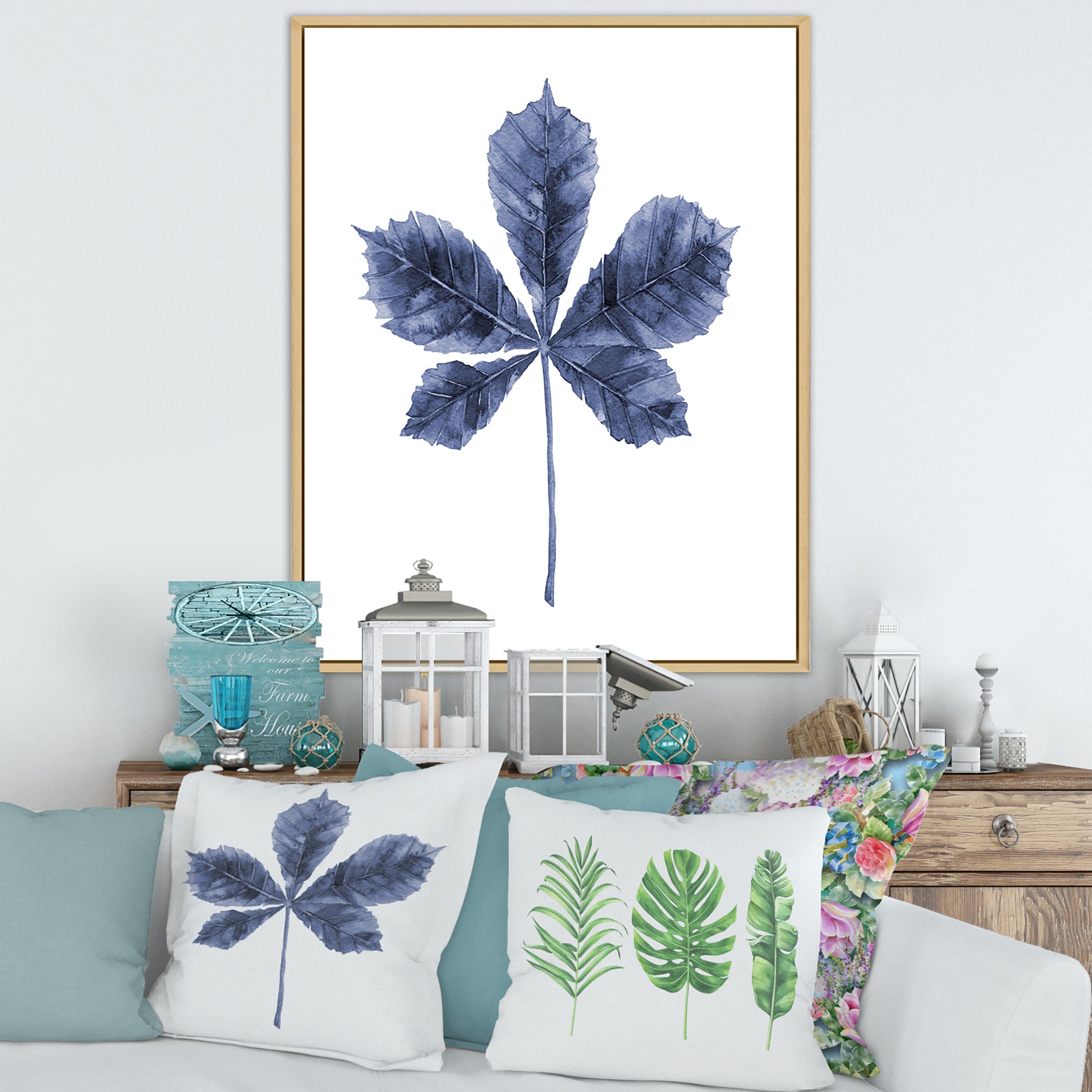 Navy Blue Chestnut Leaf