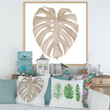 Ivory Pastel Monstera Heart Shaped Tropical Leaf