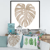 Ivory Pastel Monstera Heart Shaped Tropical Leaf