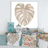 Ivory Pastel Monstera Heart Shaped Tropical Leaf