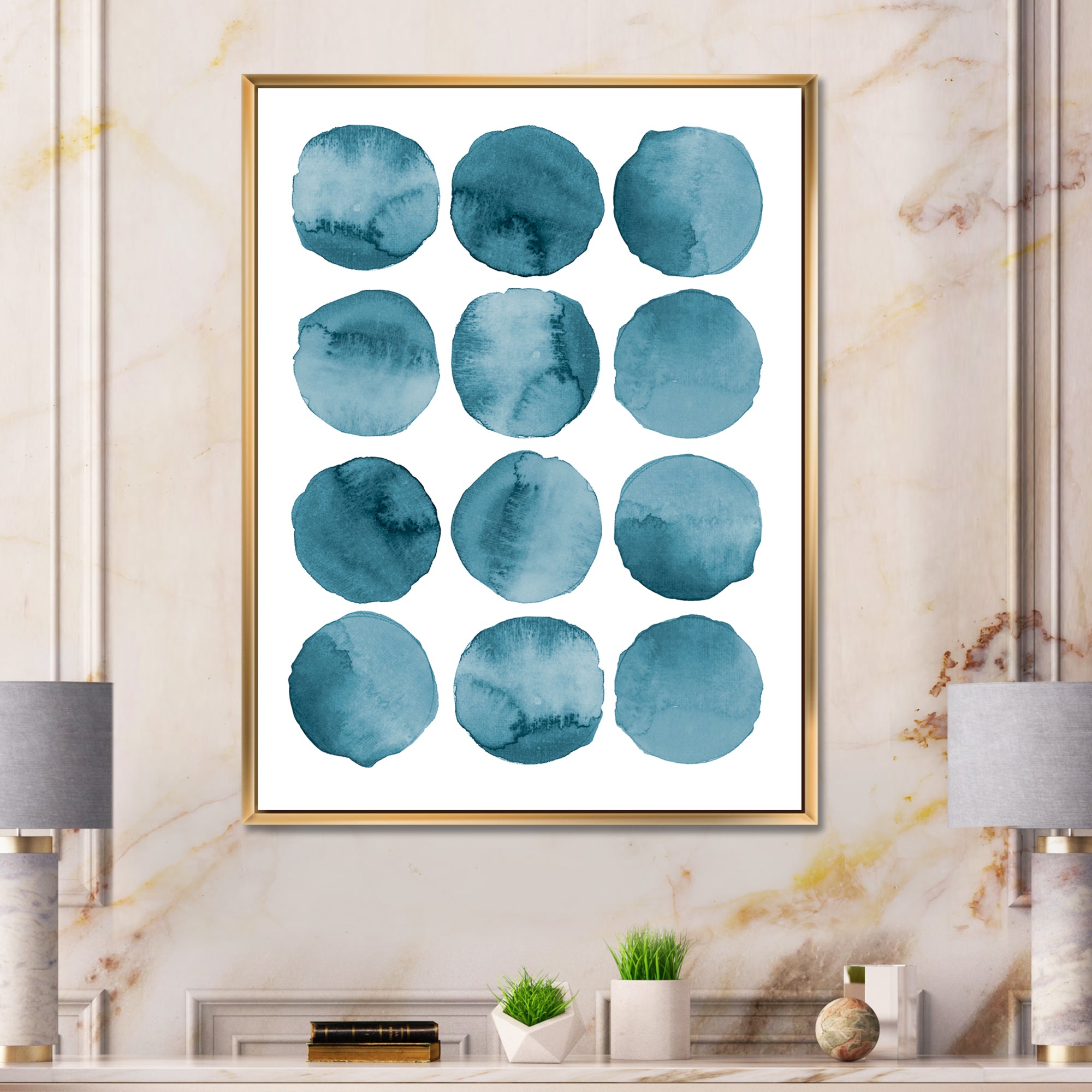 Aquamarine Circles Blue Geometric Elements