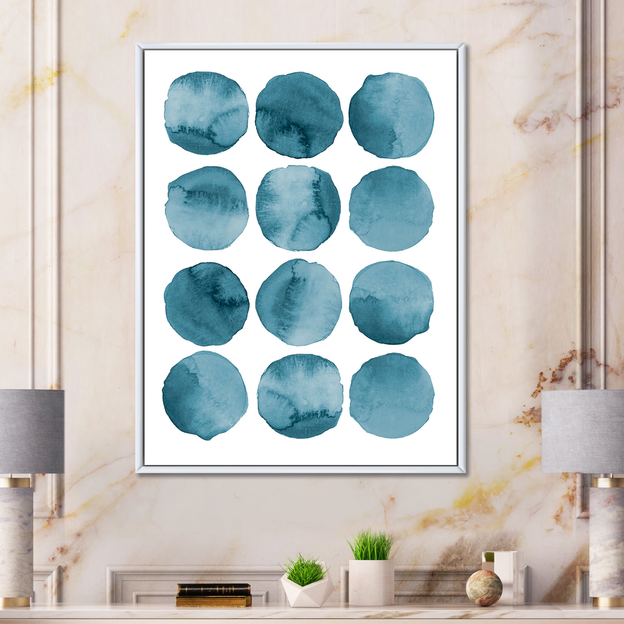 Aquamarine Circles Blue Geometric Elements