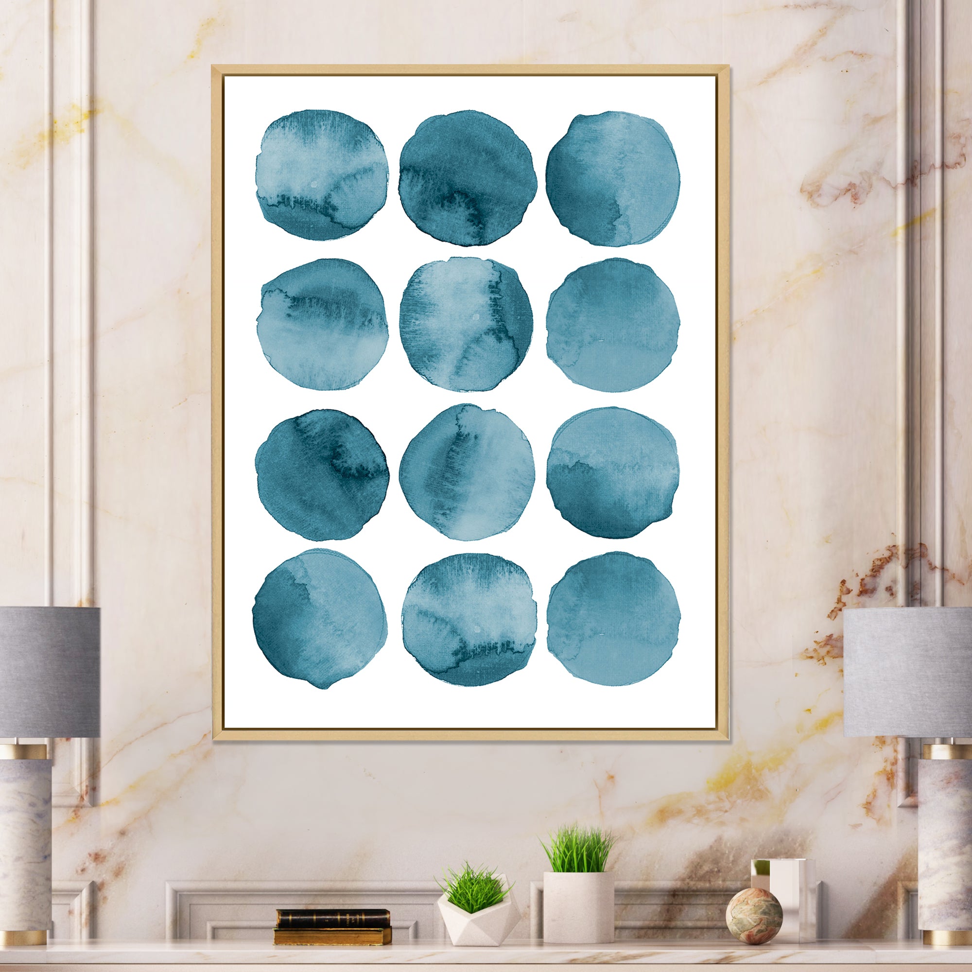 Aquamarine Circles Blue Geometric Elements