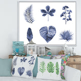 Abstract Blue Set Of Plant Leaves