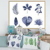 Abstract Blue Set Of Plant Leaves
