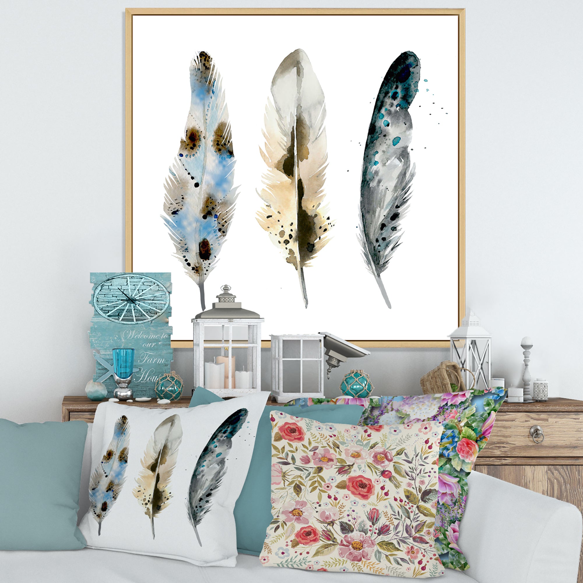 Colourful Boho Feathers V