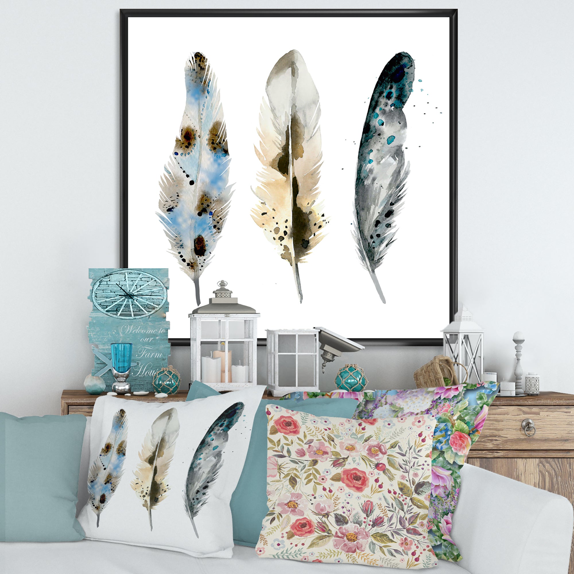 Colourful Boho Feathers V