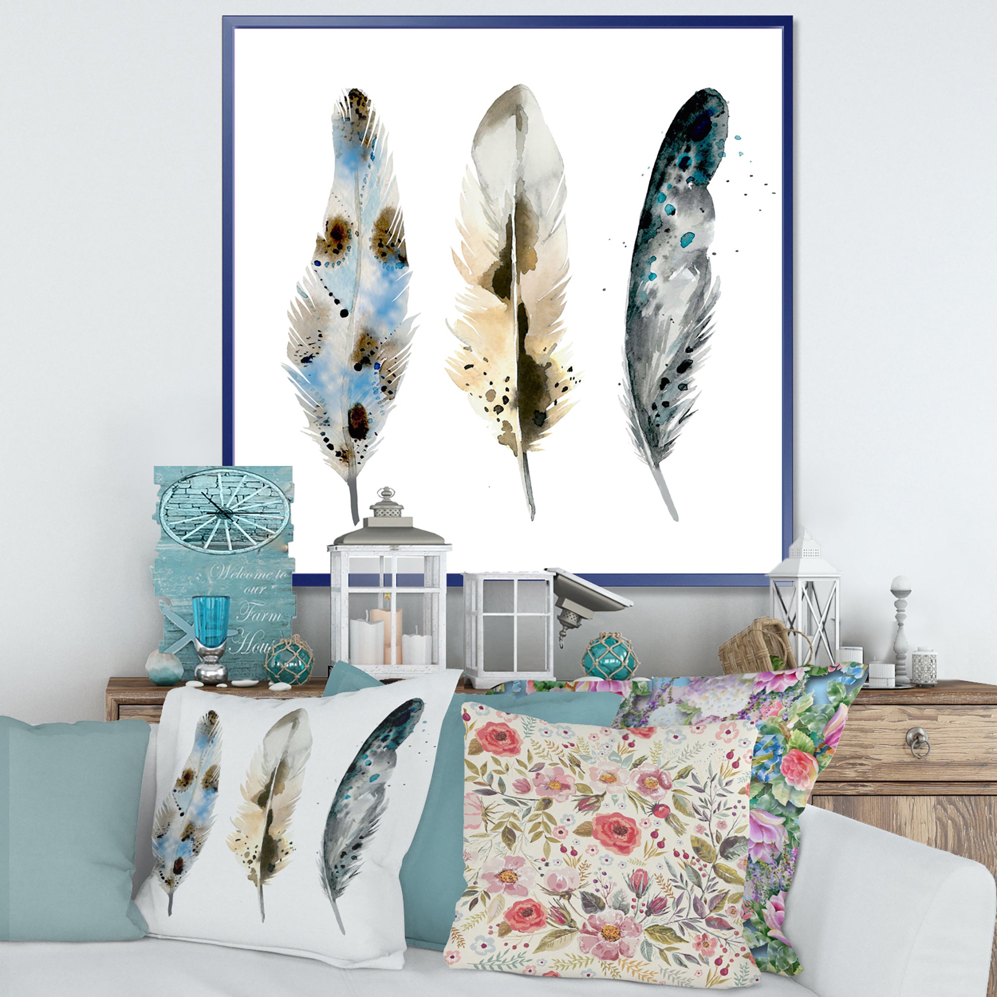 Colourful Boho Feathers V