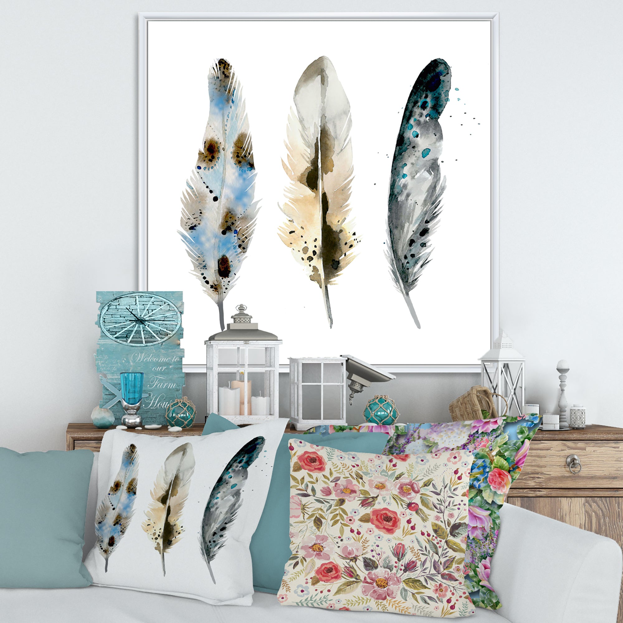 Colourful Boho Feathers V