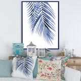 Blue Palm Leaves Abstract Tropical Branches