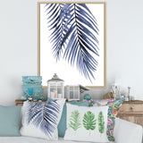 Blue Palm Leaves Abstract Tropical Branches