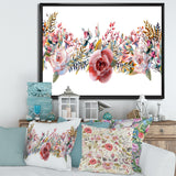 Pink Roses and Wildflower