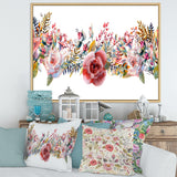 Pink Roses and Wildflower