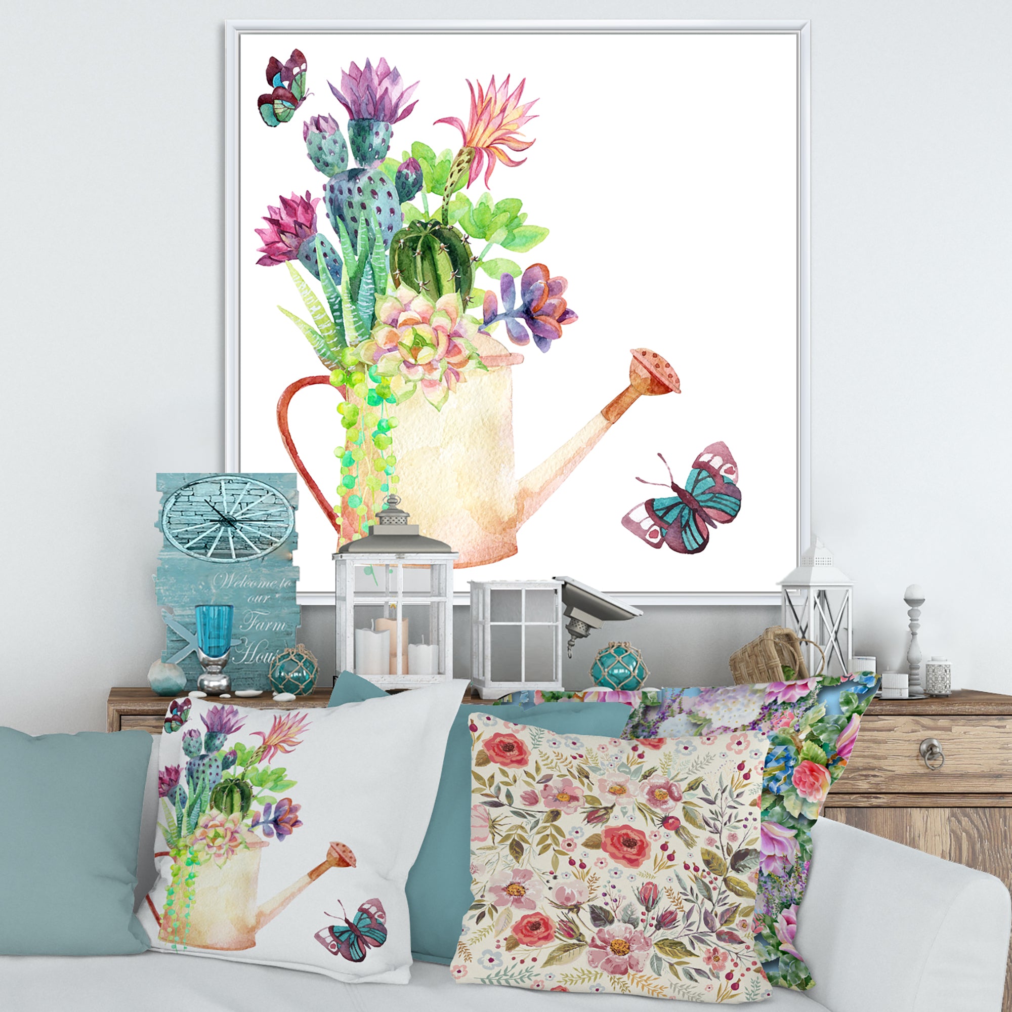 Succulents In Old Watering Can