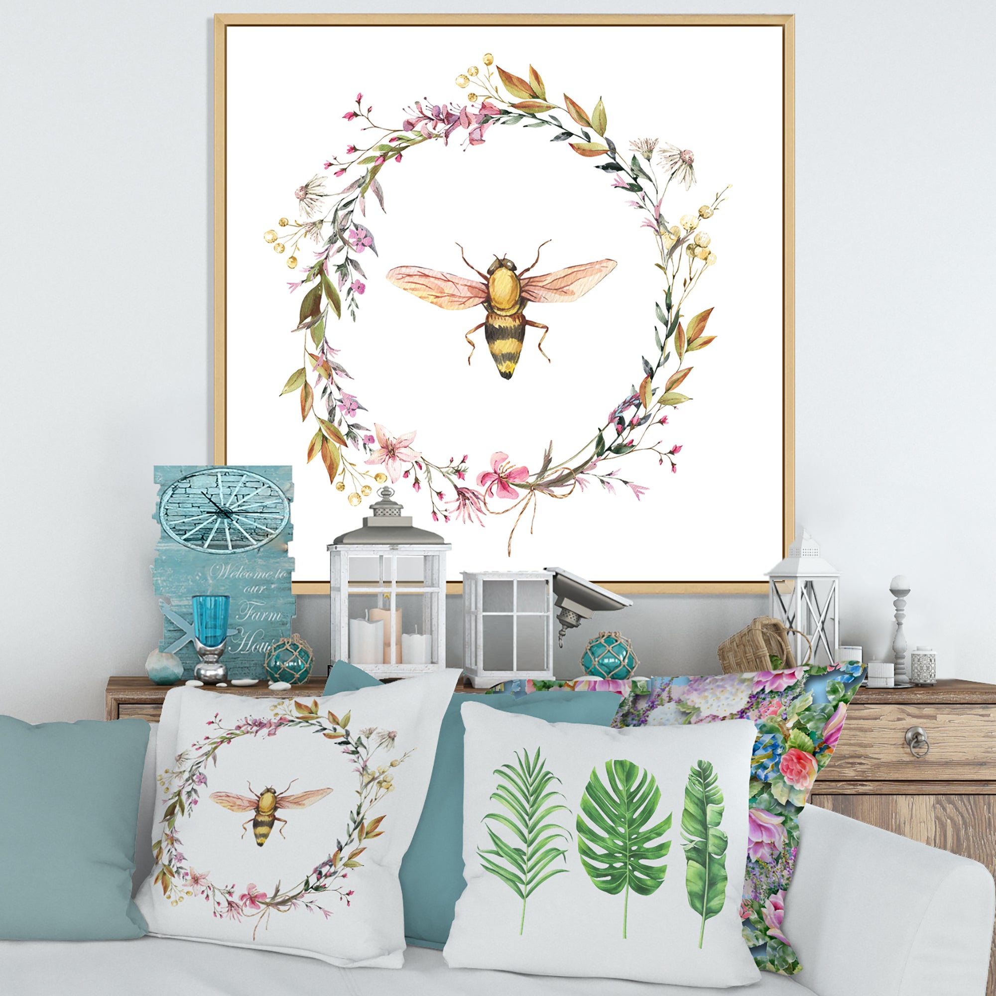 Bee In Wildflowers Wreath