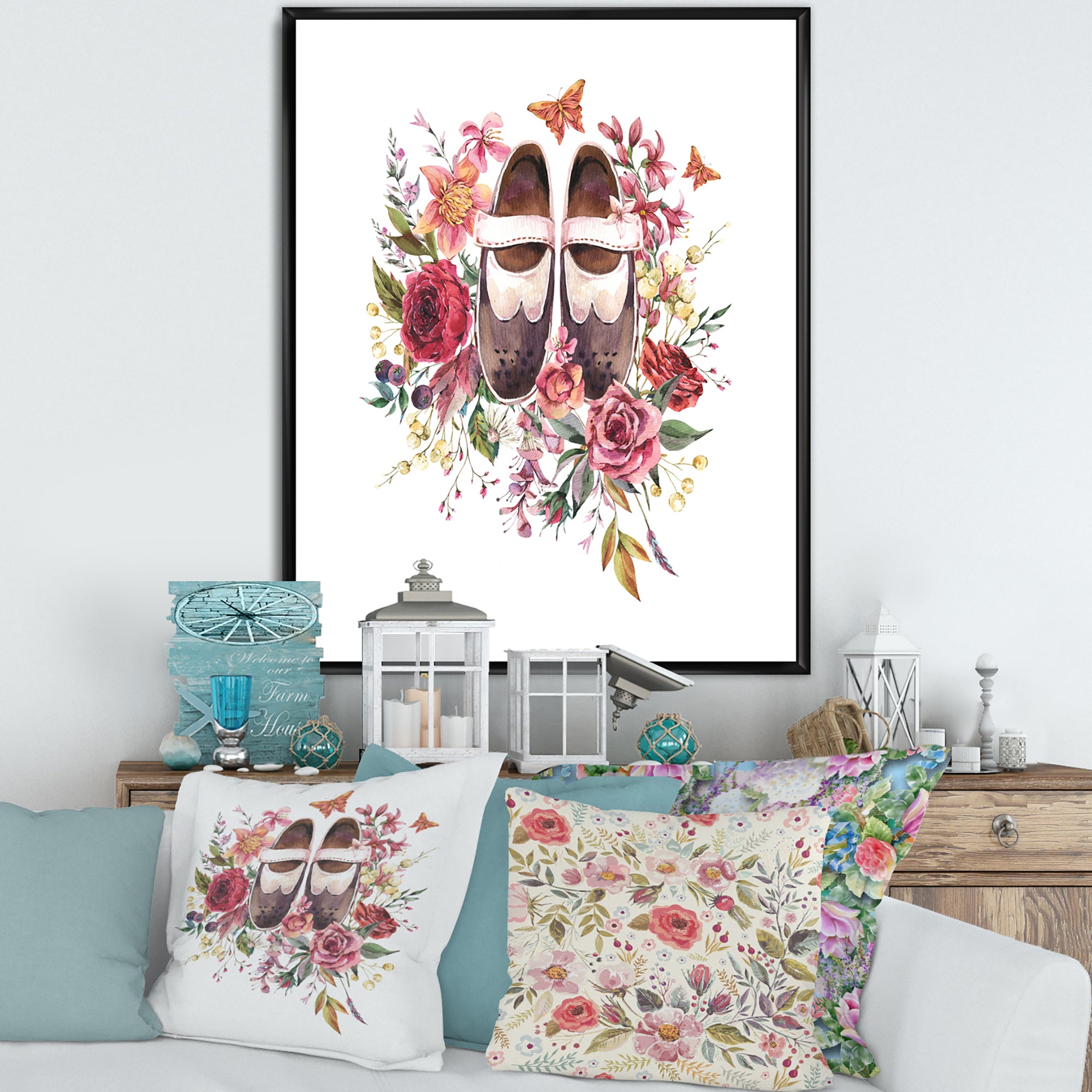 Vintage Oxford Shoes With Wildflowers