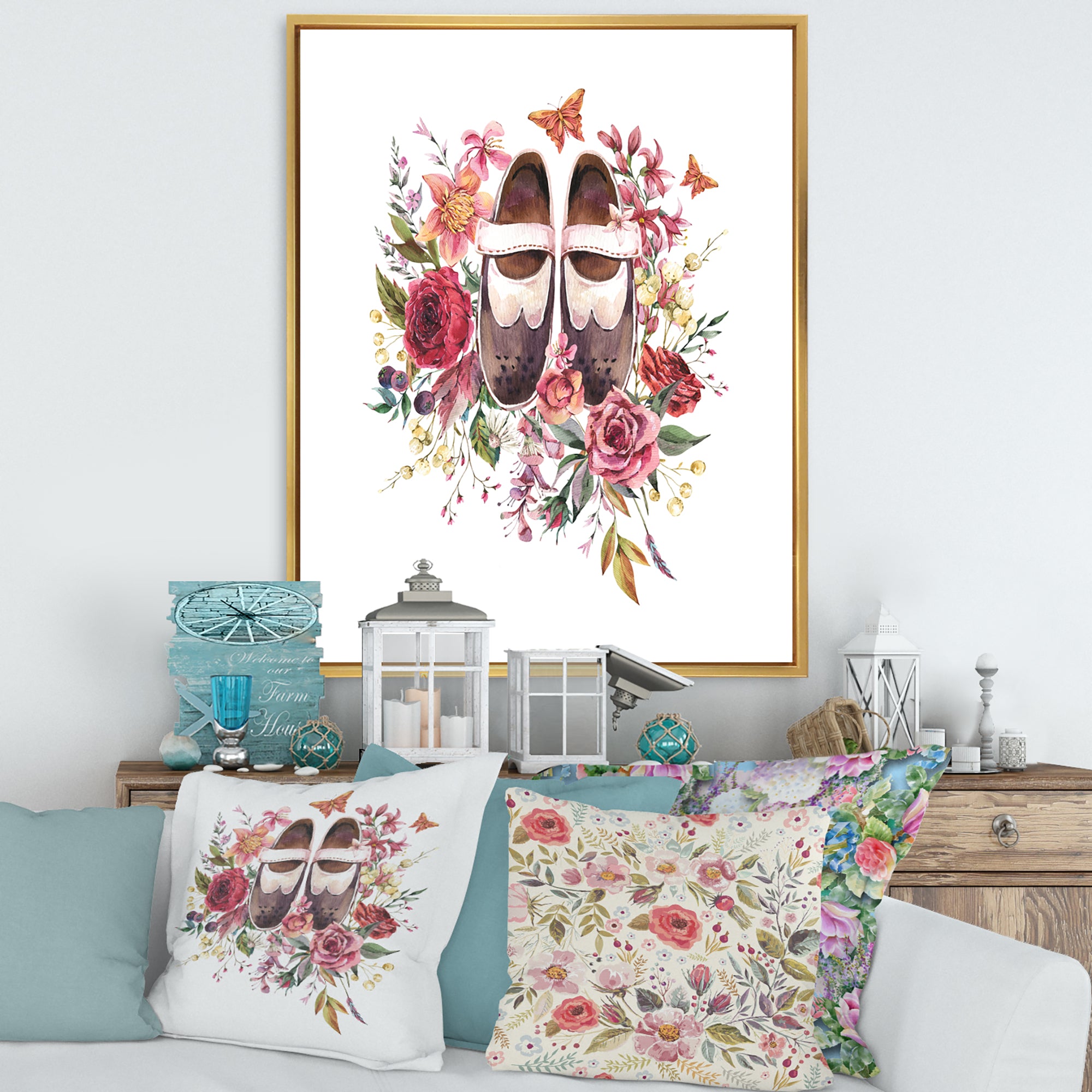 Vintage Oxford Shoes With Wildflowers