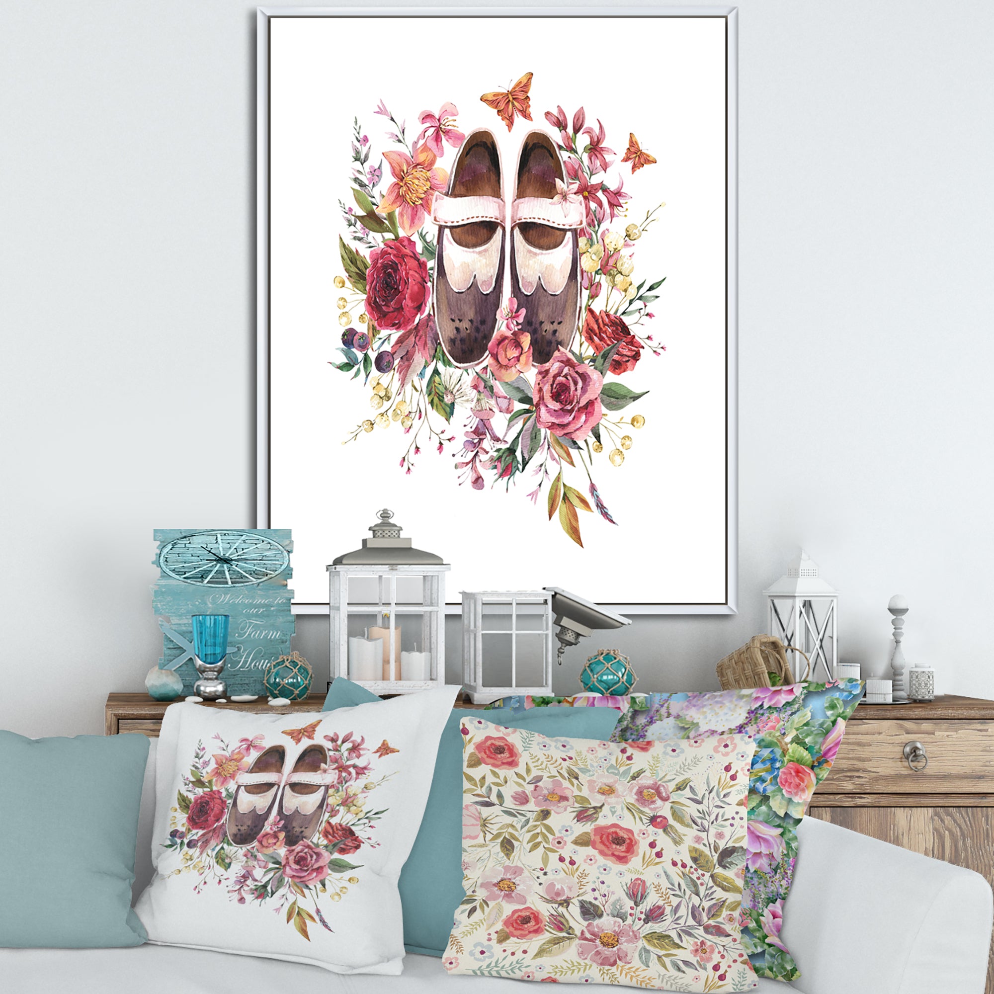 Vintage Oxford Shoes With Wildflowers