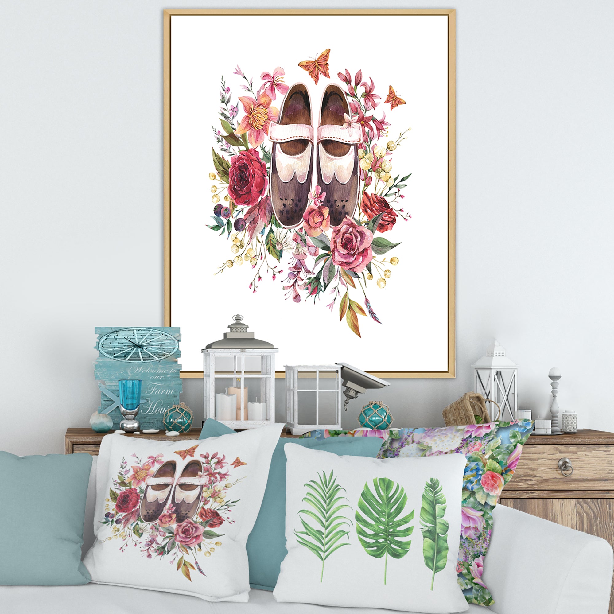 Vintage Oxford Shoes With Wildflowers