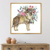 Wolf With Woodland Flowers
