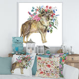 Wolf With Woodland Flowers