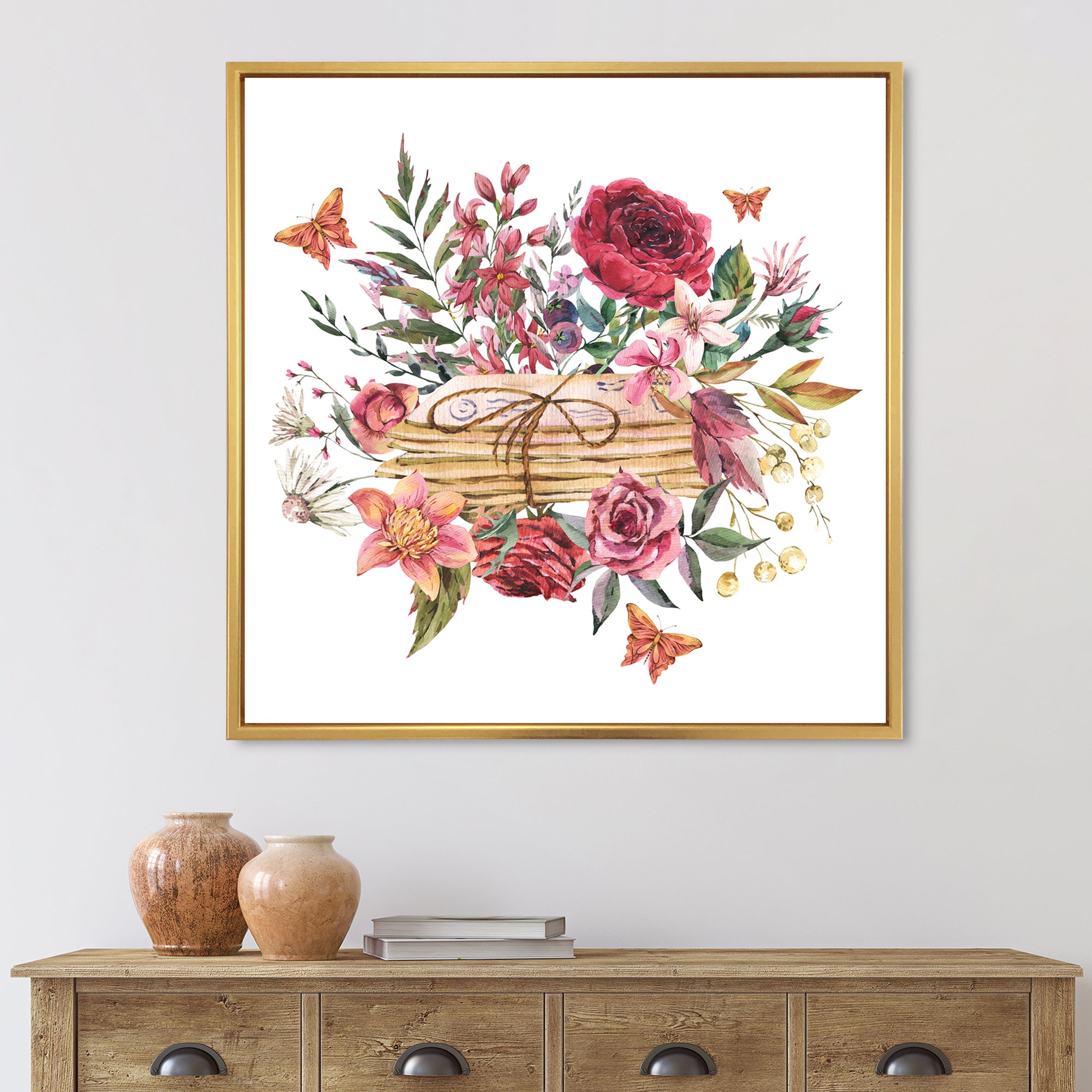 Vintage Old Letters With Wildflowers