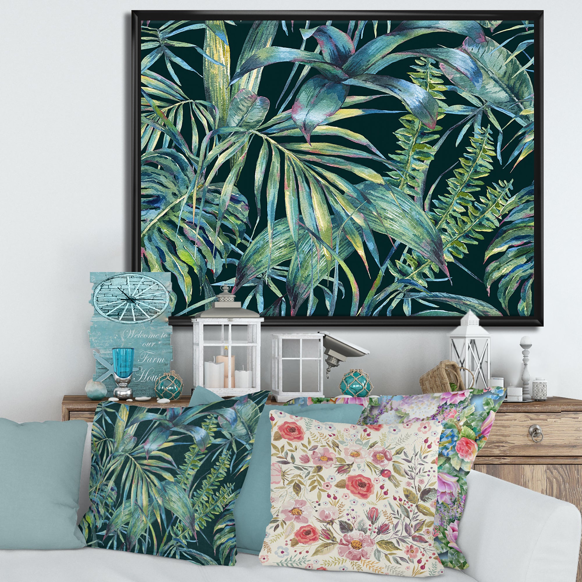 Natural Leaves Exotic On Dark I