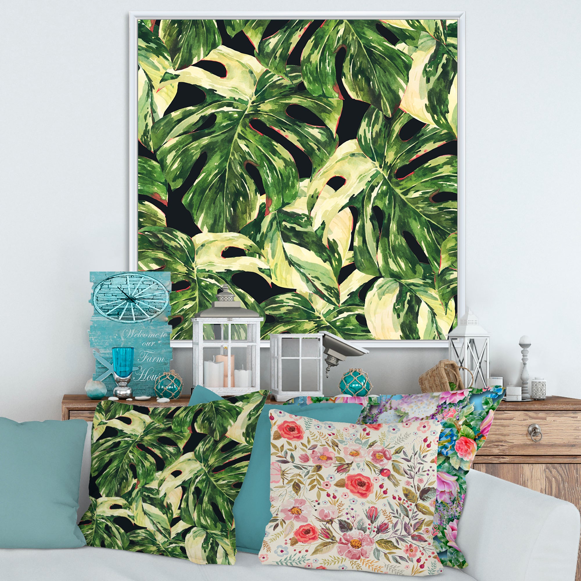 Natural Leaves Exotic On Dark II