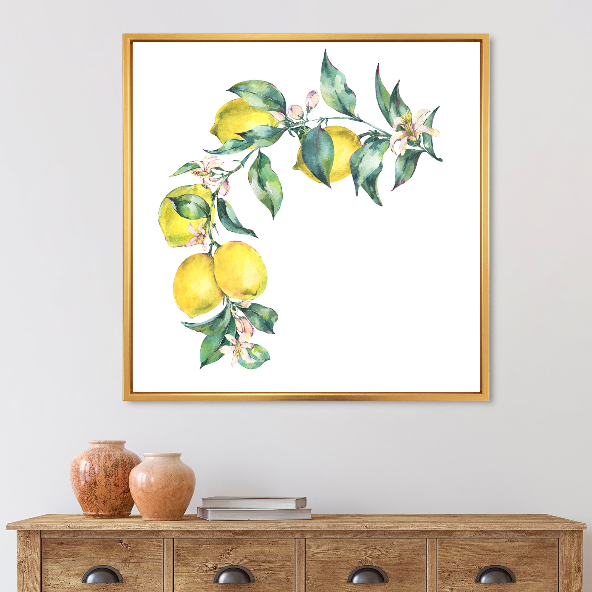 Branch of Yellow Lemons and Leaves II