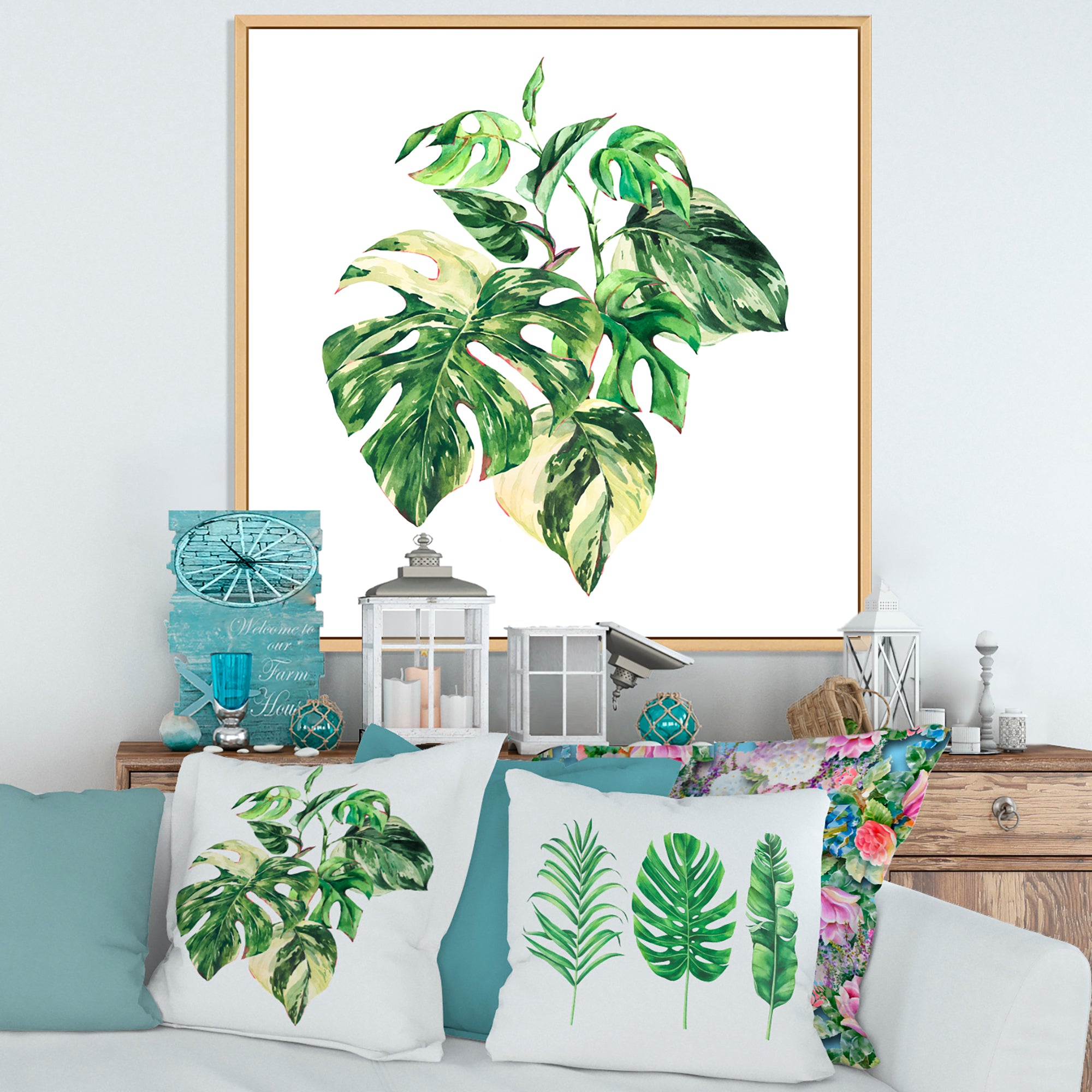 Tropical Green Leaves In Summer Times I