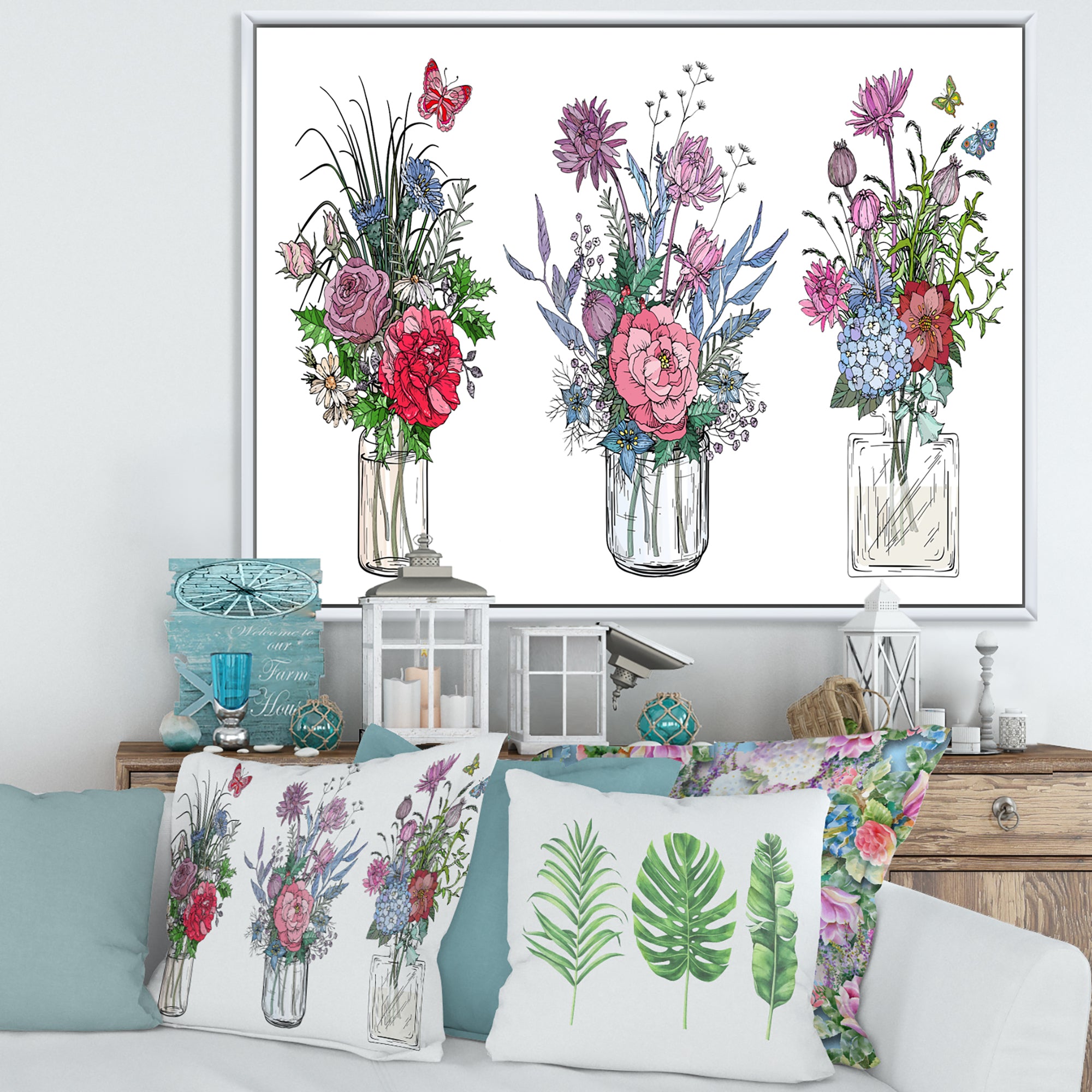 Bouquets of Wildflowers In Transparent Vases I