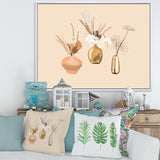 Bouquets Of Wildflowers In Gold Vases I