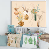 Bouquets Of Wildflowers In Gold Vases III