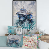 Two Fishing Boats Before A Storm Anchored