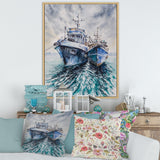 Two Fishing Boats Before A Storm Anchored