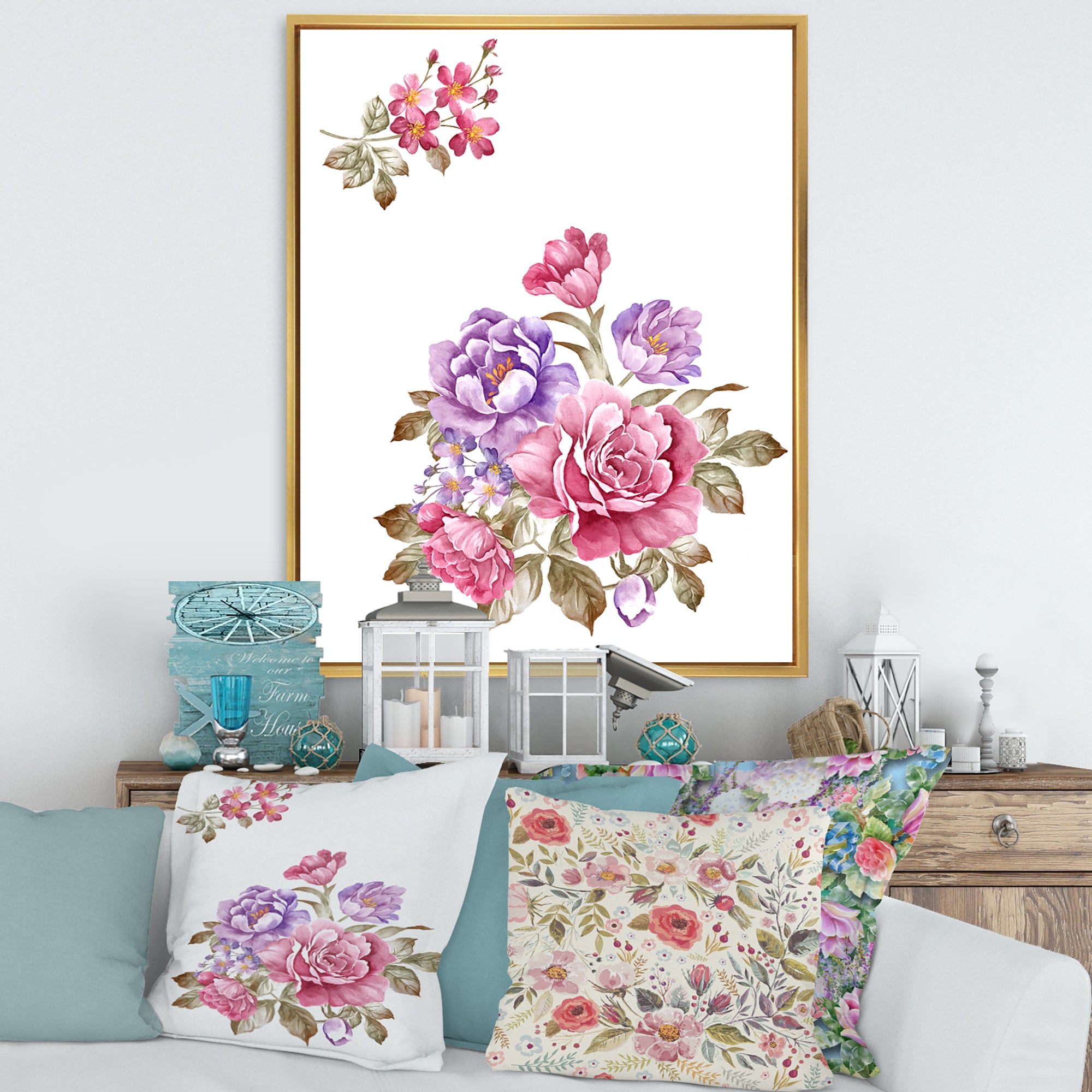 Bouquet of Pink and Purple Flowers I