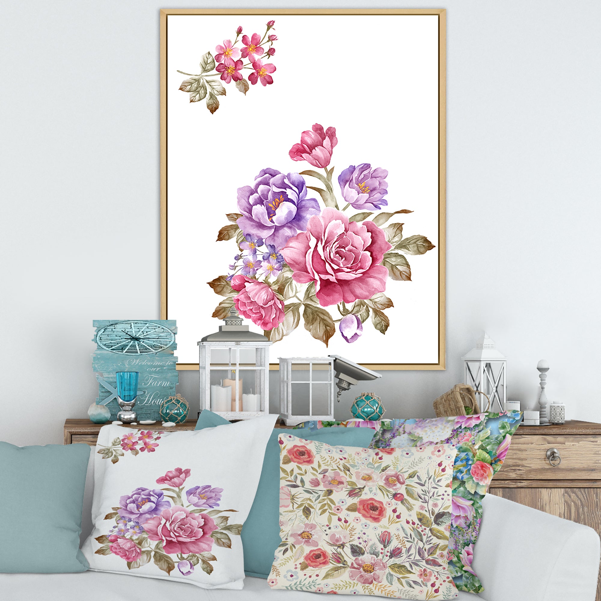 Bouquet of Pink and Purple Flowers I