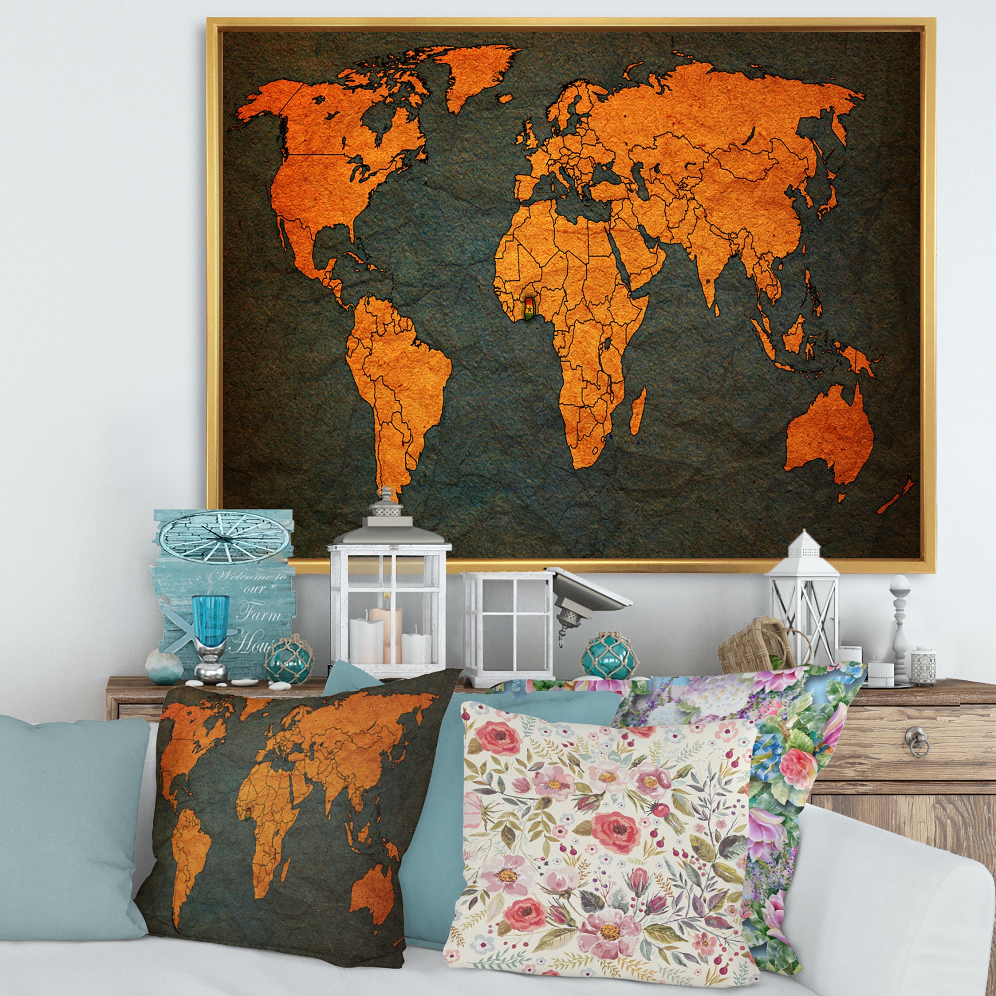 Ancient Map of The World Africa