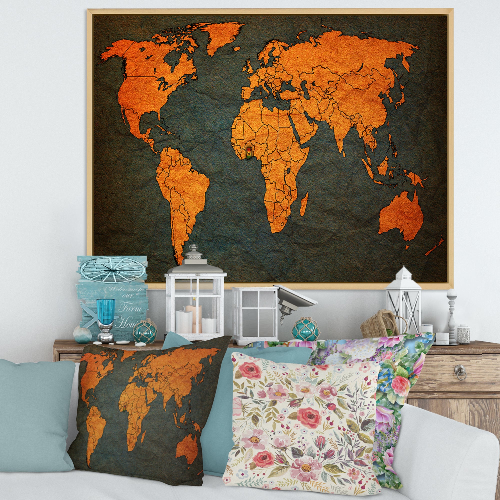 Ancient Map of The World Africa