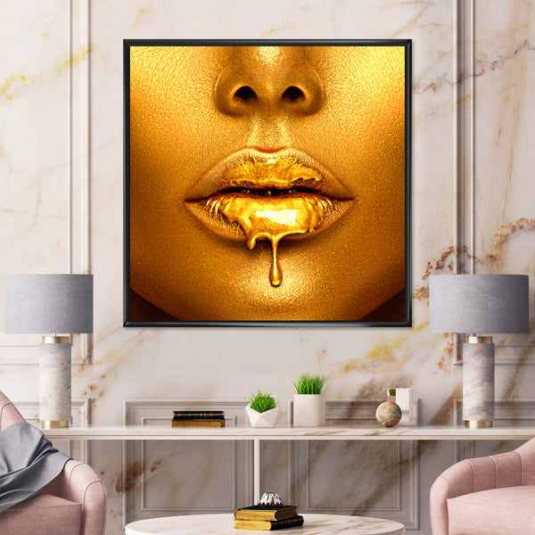 Gold lips clearance painting