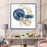 Abstract Dark Blue Gold & Black Underwater Life Wall Art