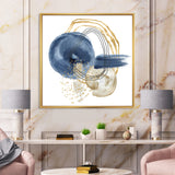Abstract Dark Blue Gold & Black Underwater Life Wall Art