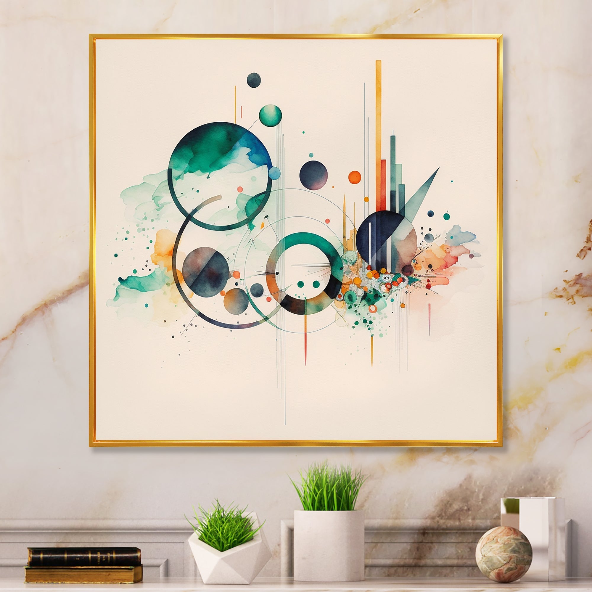 Multi-Color Watercolor Geometric Art II